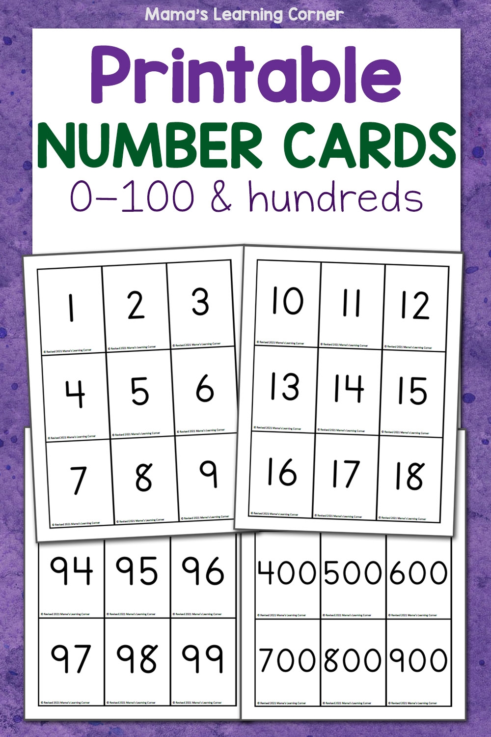 Number Cards 1-10 Printable Free