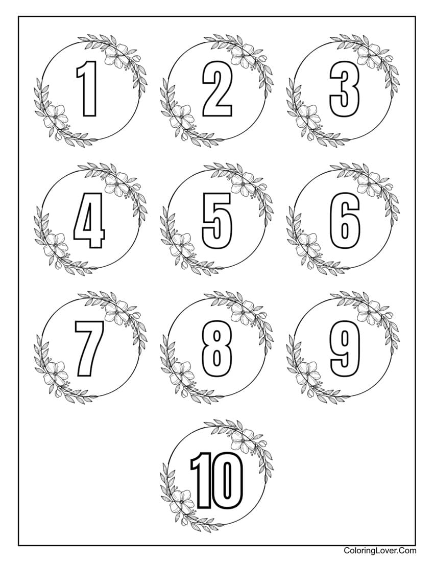 Free Printable Numbers 1 To 10