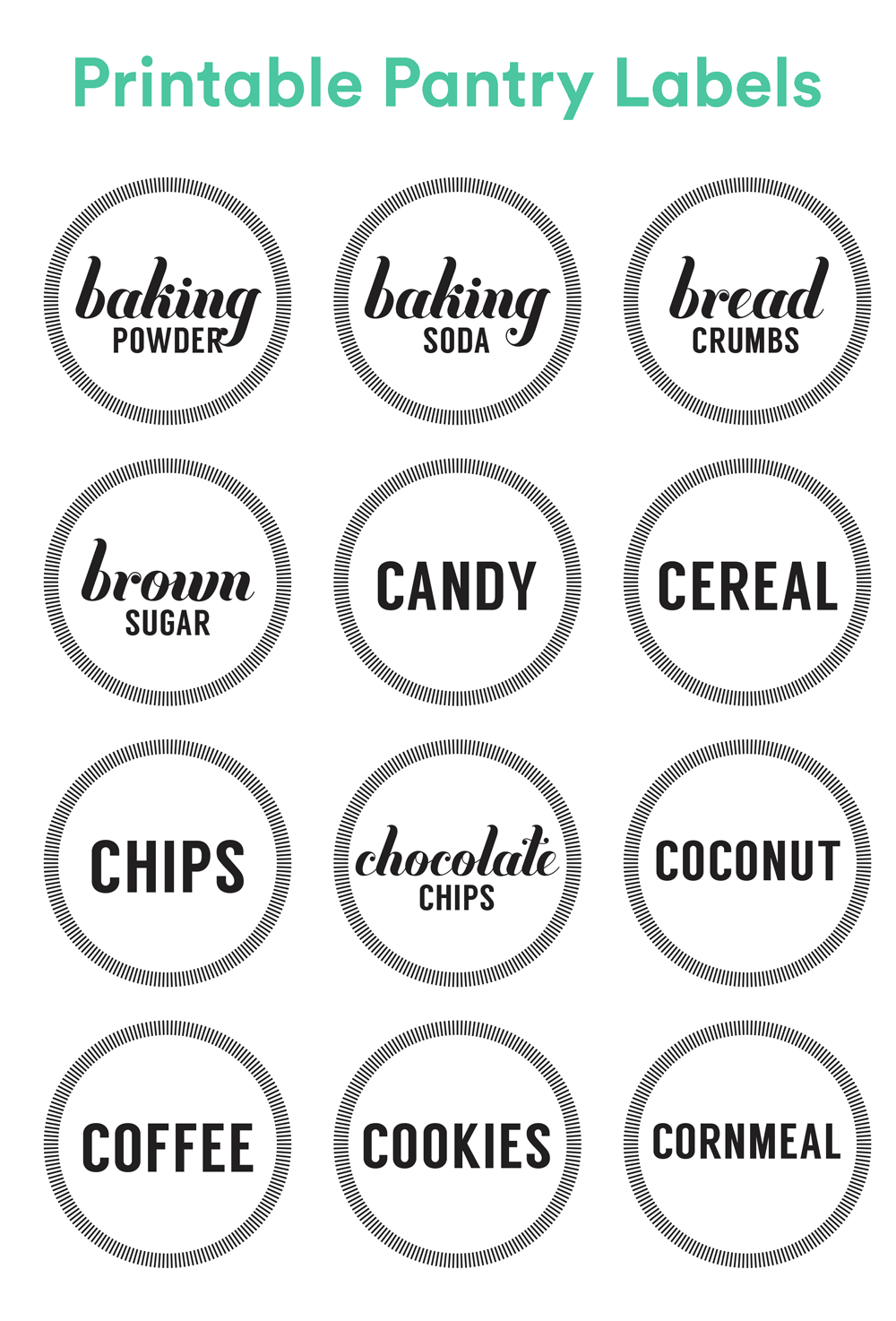 Printable Pantry Labels Vivint