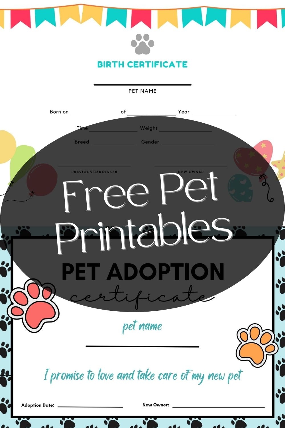 Puppy Birth Certificate Free Printable