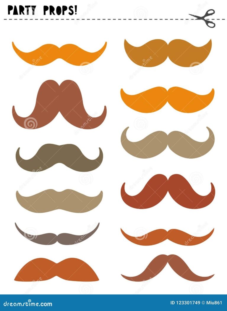 Printable Photo Booth Vector Props Set Various Shapes And Colors Worksheets Library