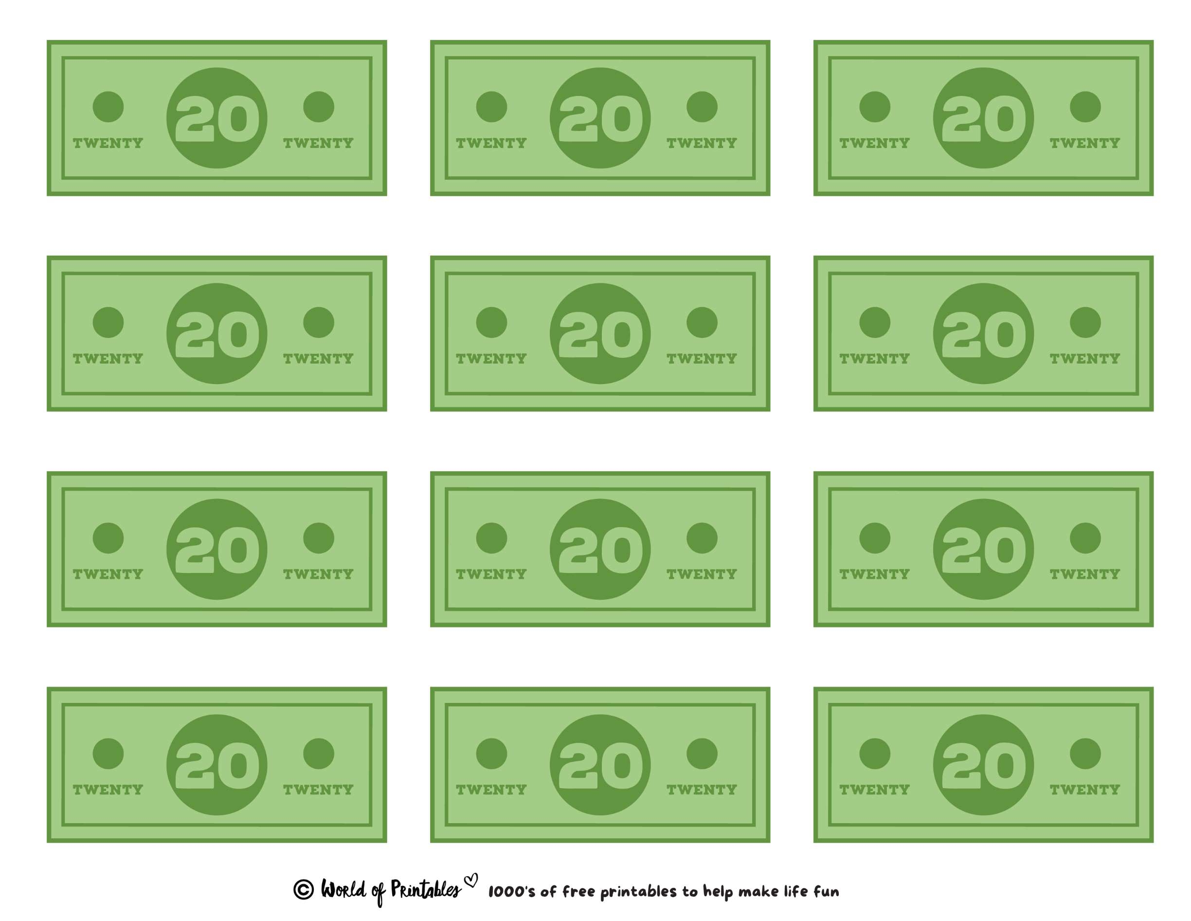 Printable Play Money Play U0026 Learn World Of Printables