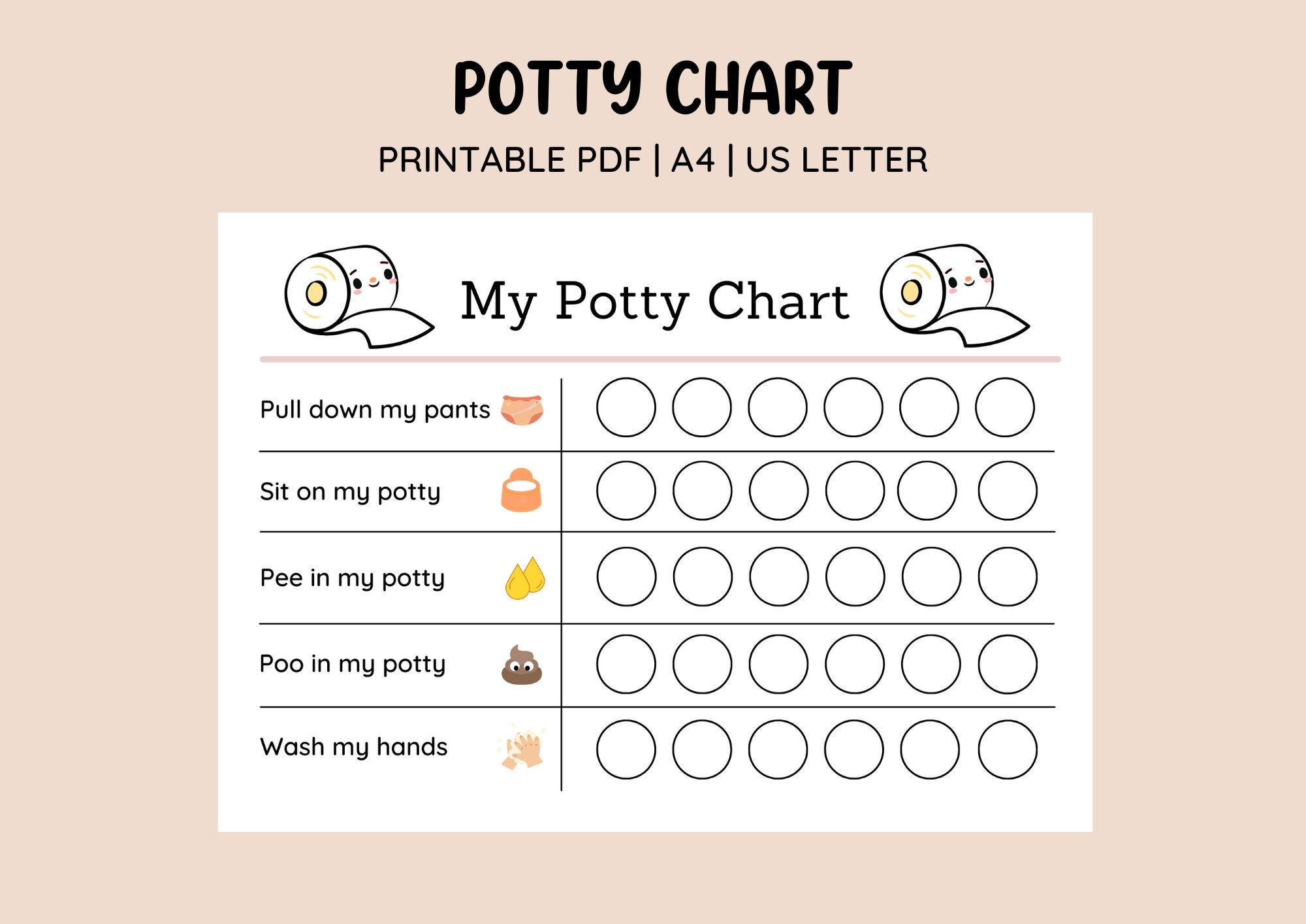 Printable Potty Training Chart Potty Sticker Chart Toddler Toilet Training Potty Chart Kids Reward Chart Printable Sticker Chart Etsy Australia