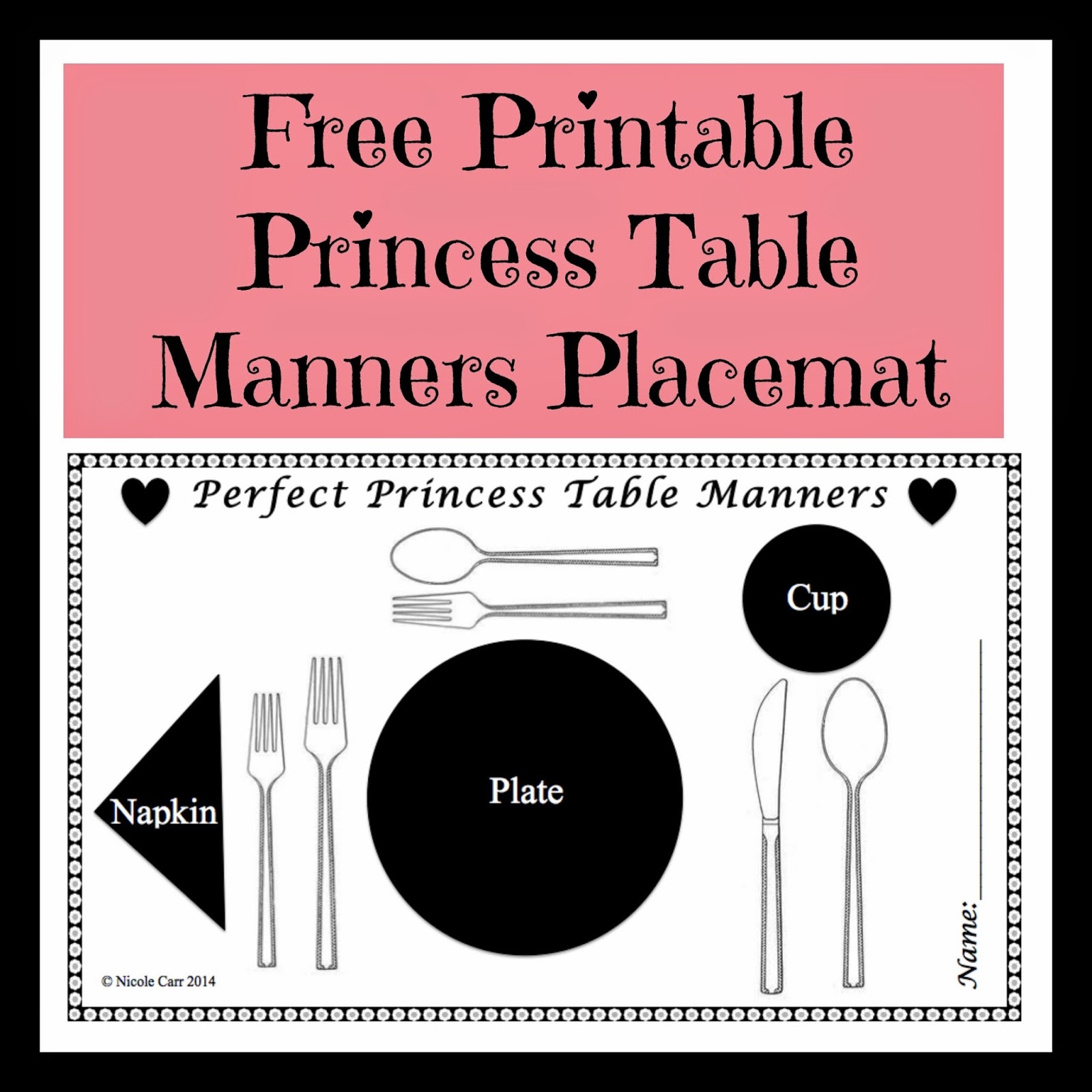 Free Printable Table Setting Placemats