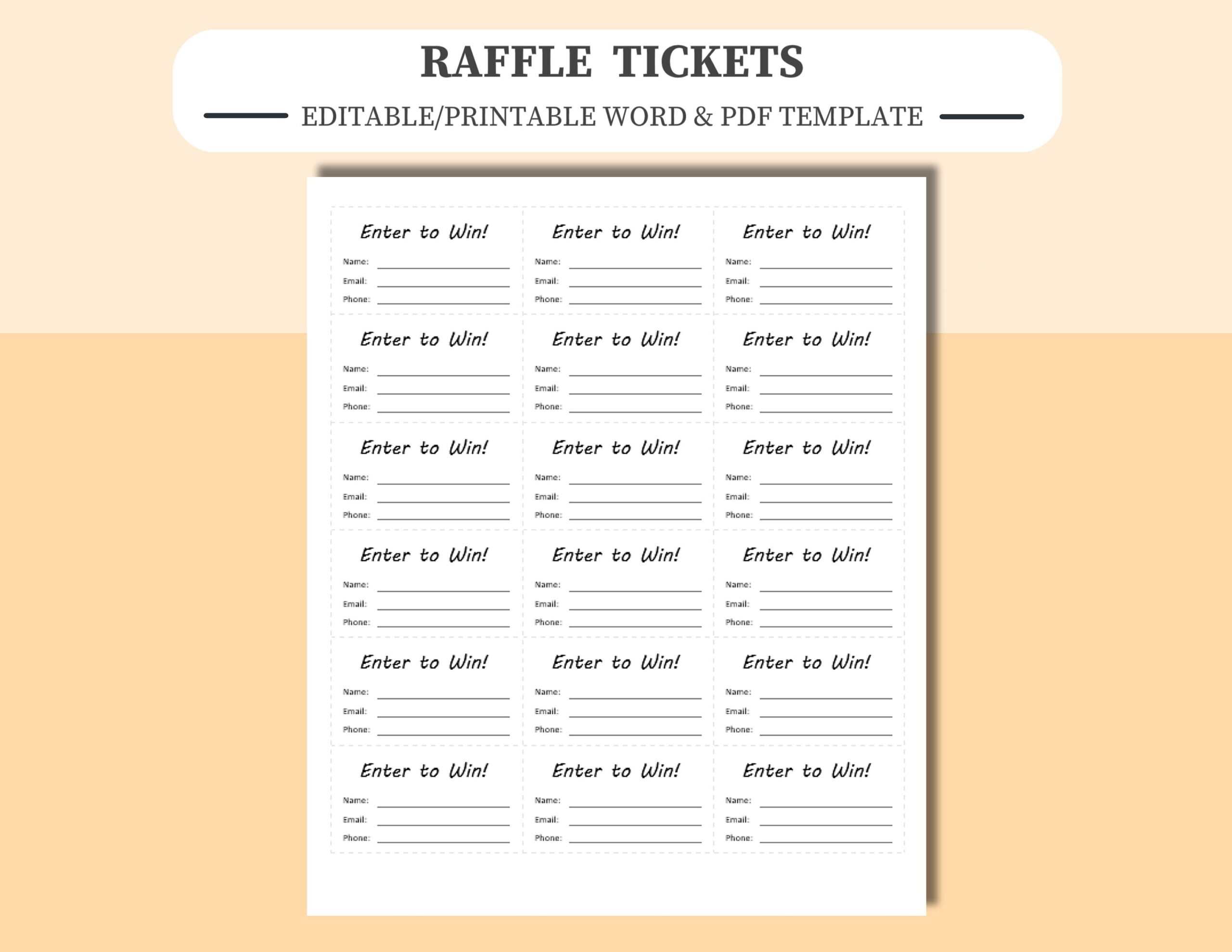 Free Printable Tickets Pdf Word