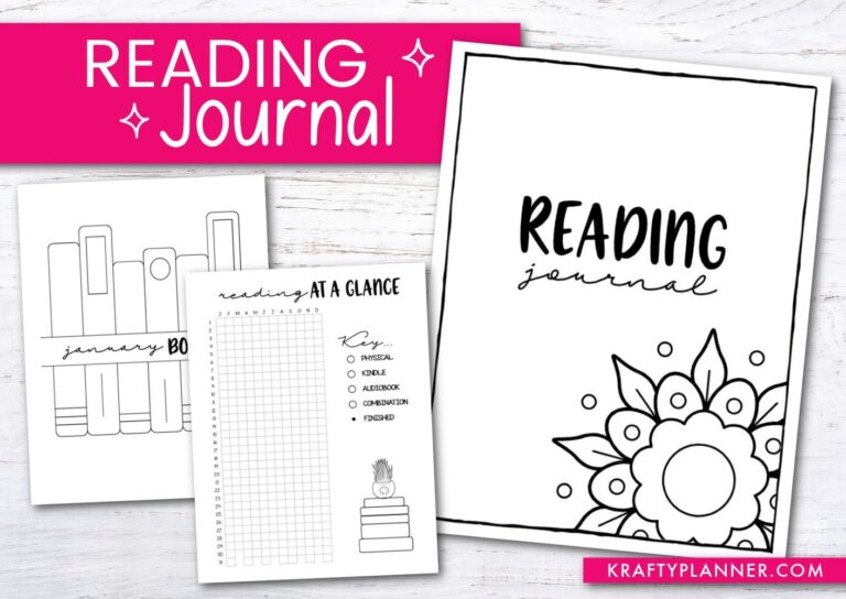 Printable Reading Journal Krafty Planner