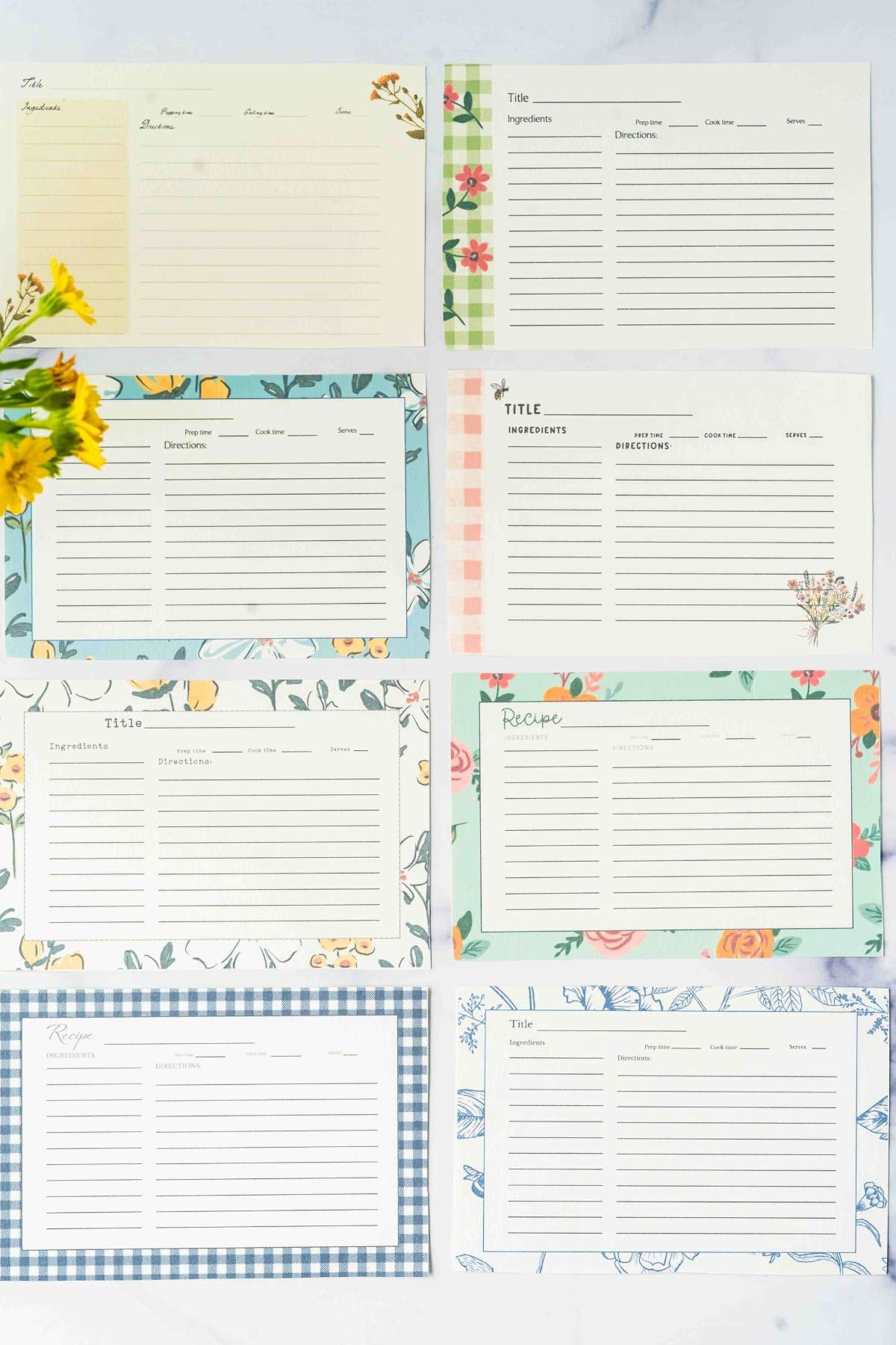 Free Recipe Card Printable
