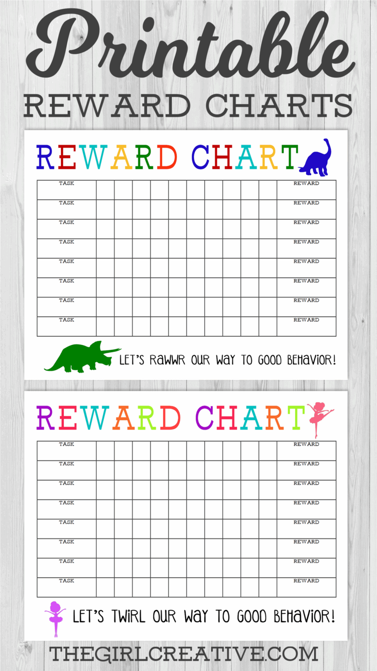 Printable Reward Charts Boy U0026 Girl The Girl Creative