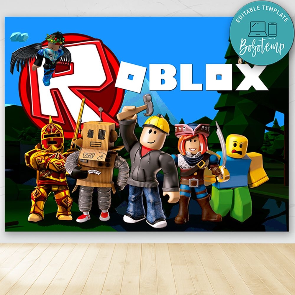 Printable Roblox Backdrop Digital File Template Instant Download Bobotemp
