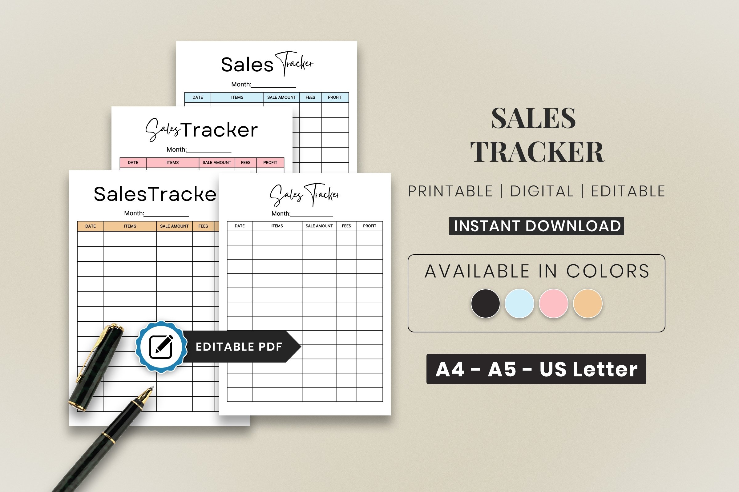 Printable Sales Tracker