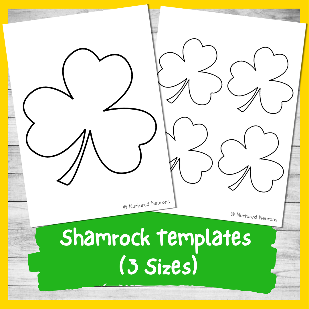 Printable Shamrock Templates 3 Different Sizes Nurtured Neurons