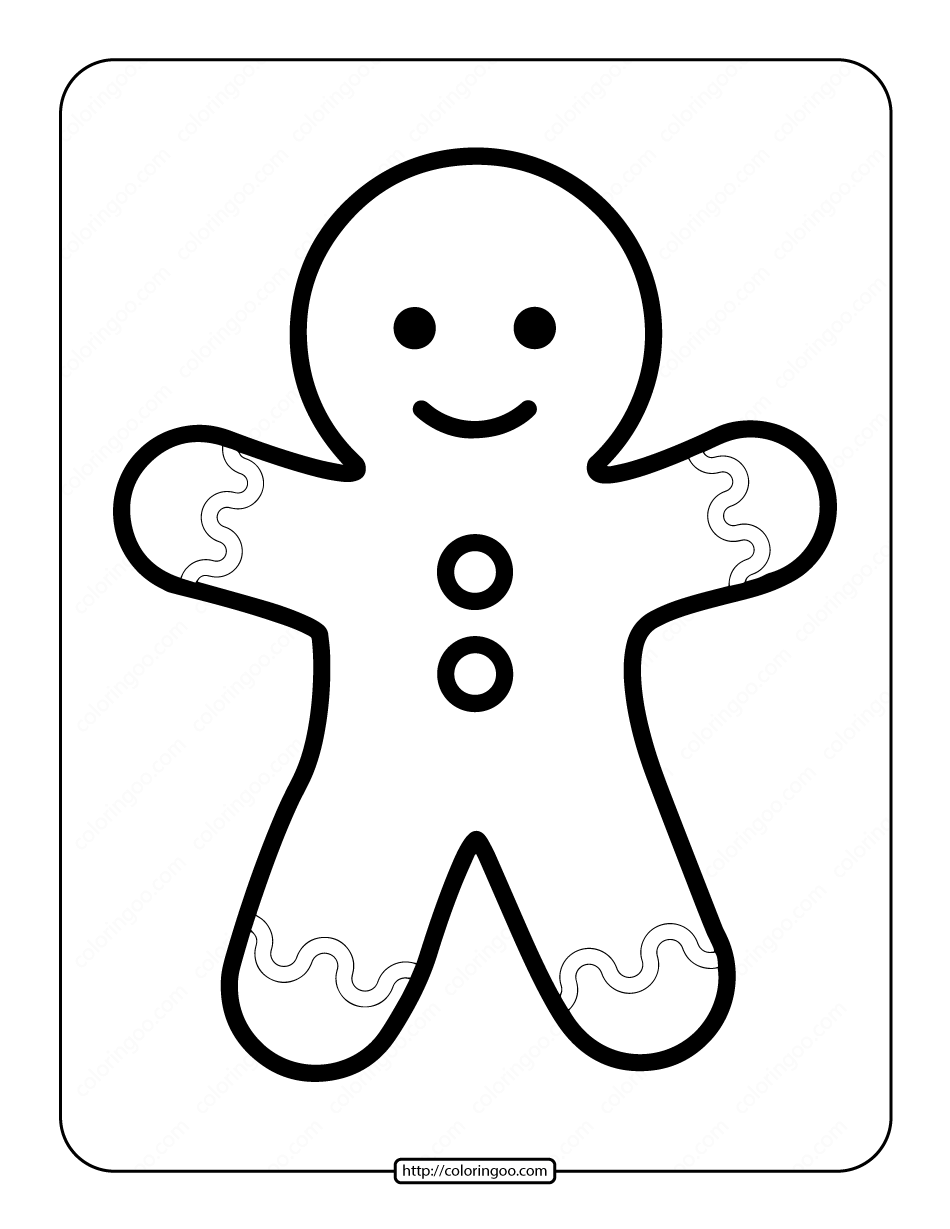 Printable Simple Gingerbread Man Coloring Page
