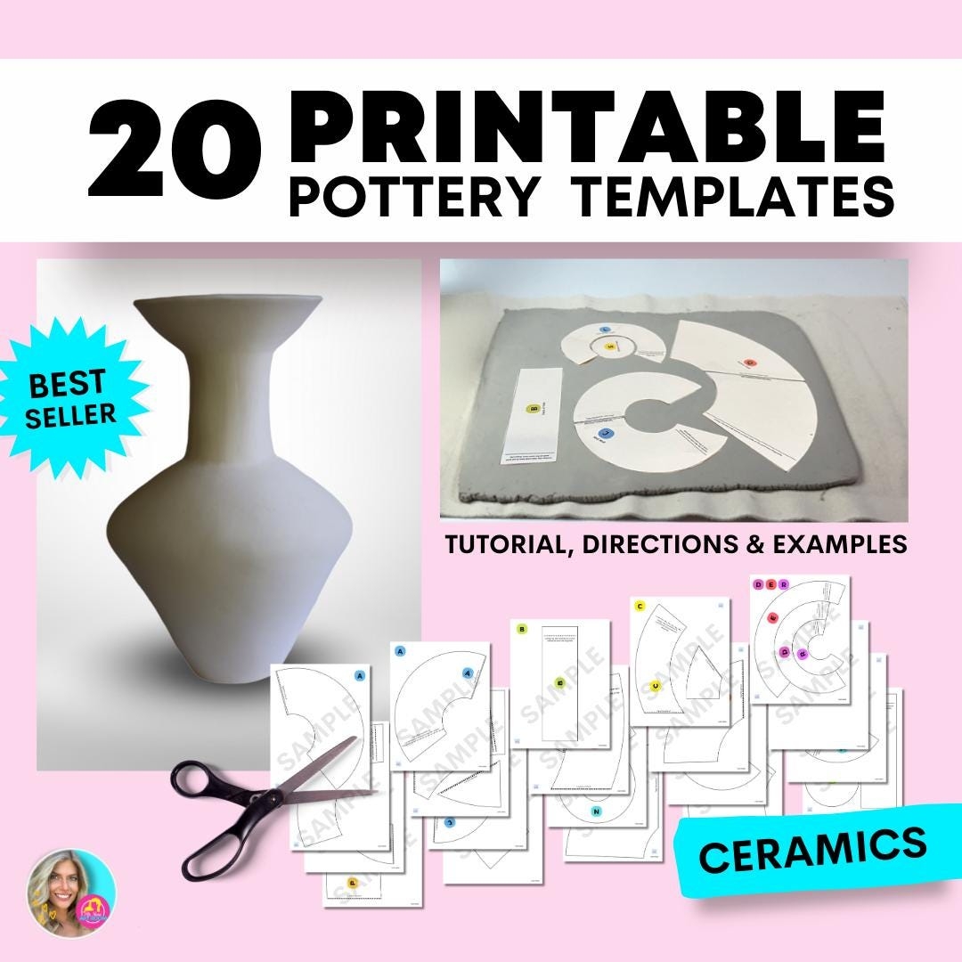 Printable Slab Pottery Template Etsy