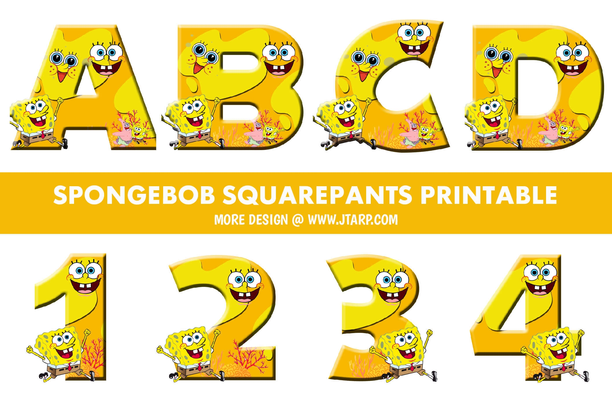 Printable SpongeBob Letters And Numbers Free Download Gallery