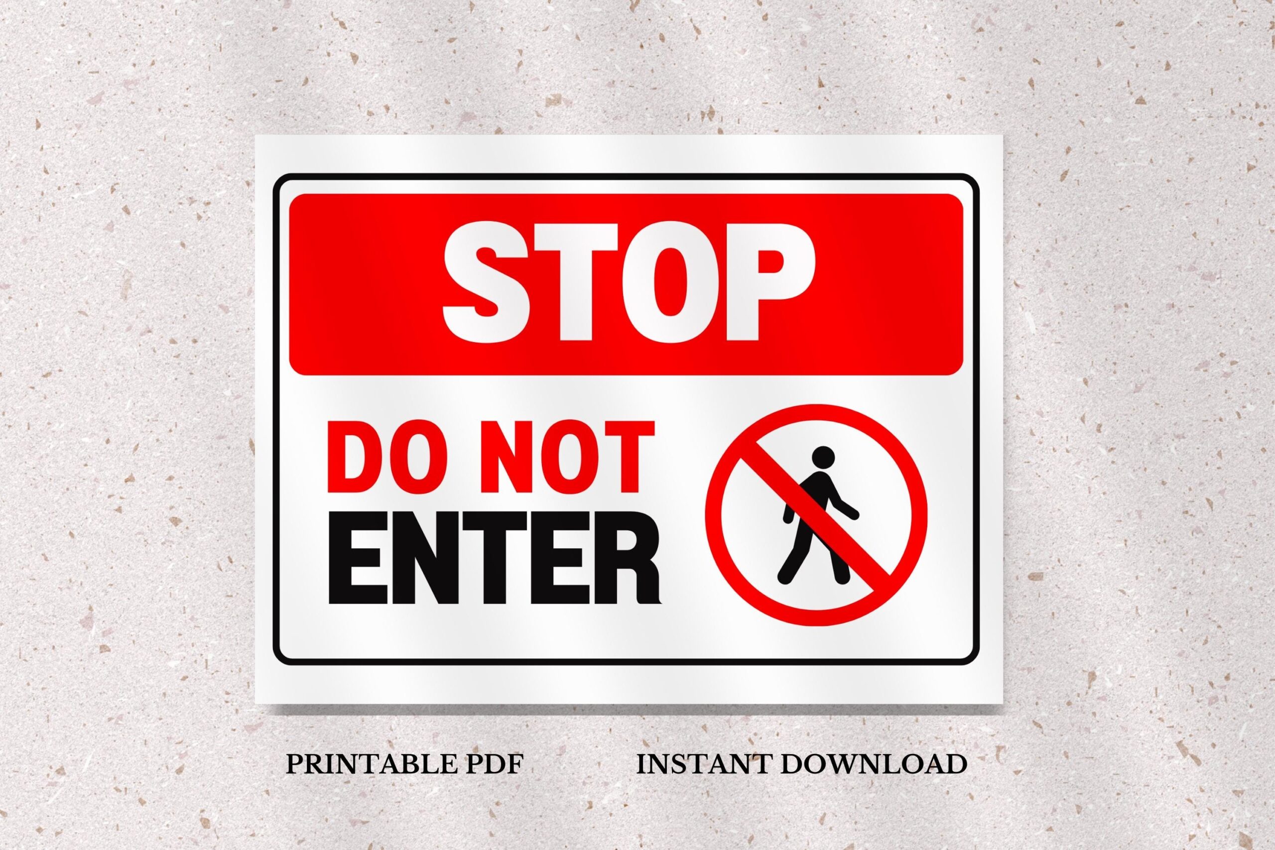 Printable Stop Do Not Enter Sign US Letter Instant Download PDF 