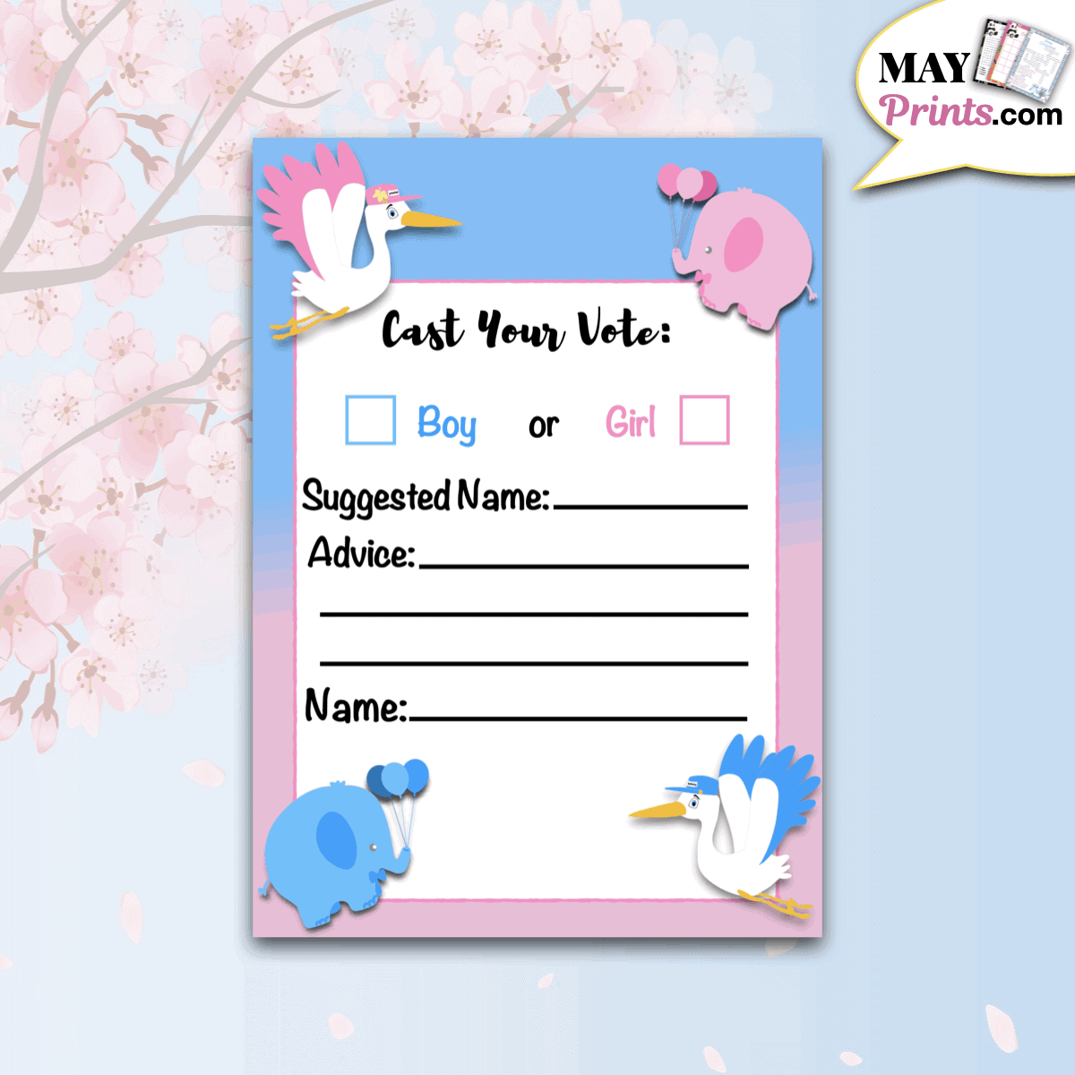 Free Printable Gender Reveal