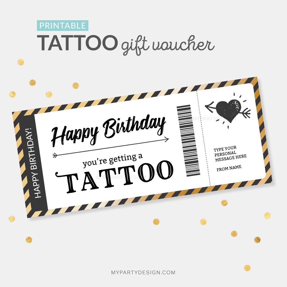 Printable Tattoo Voucher Template