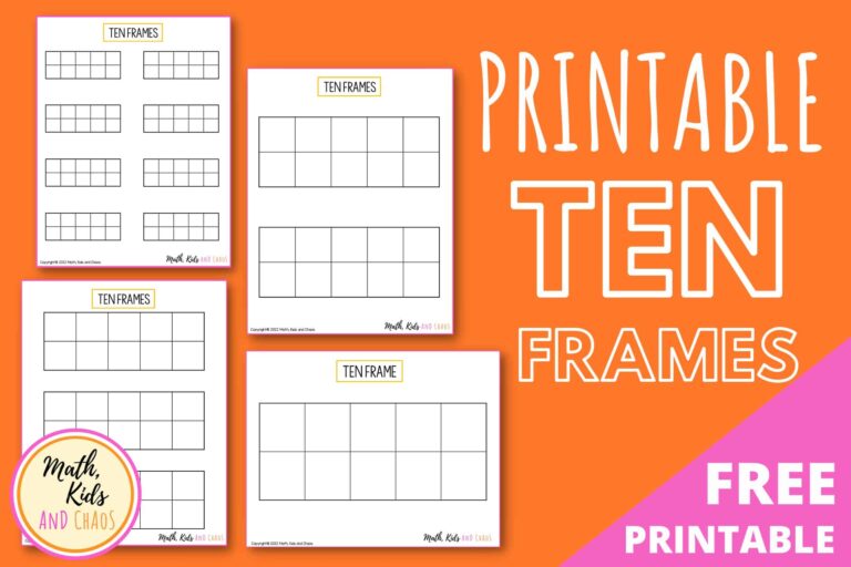 Printable Ten Frames Math Kids And Chaos