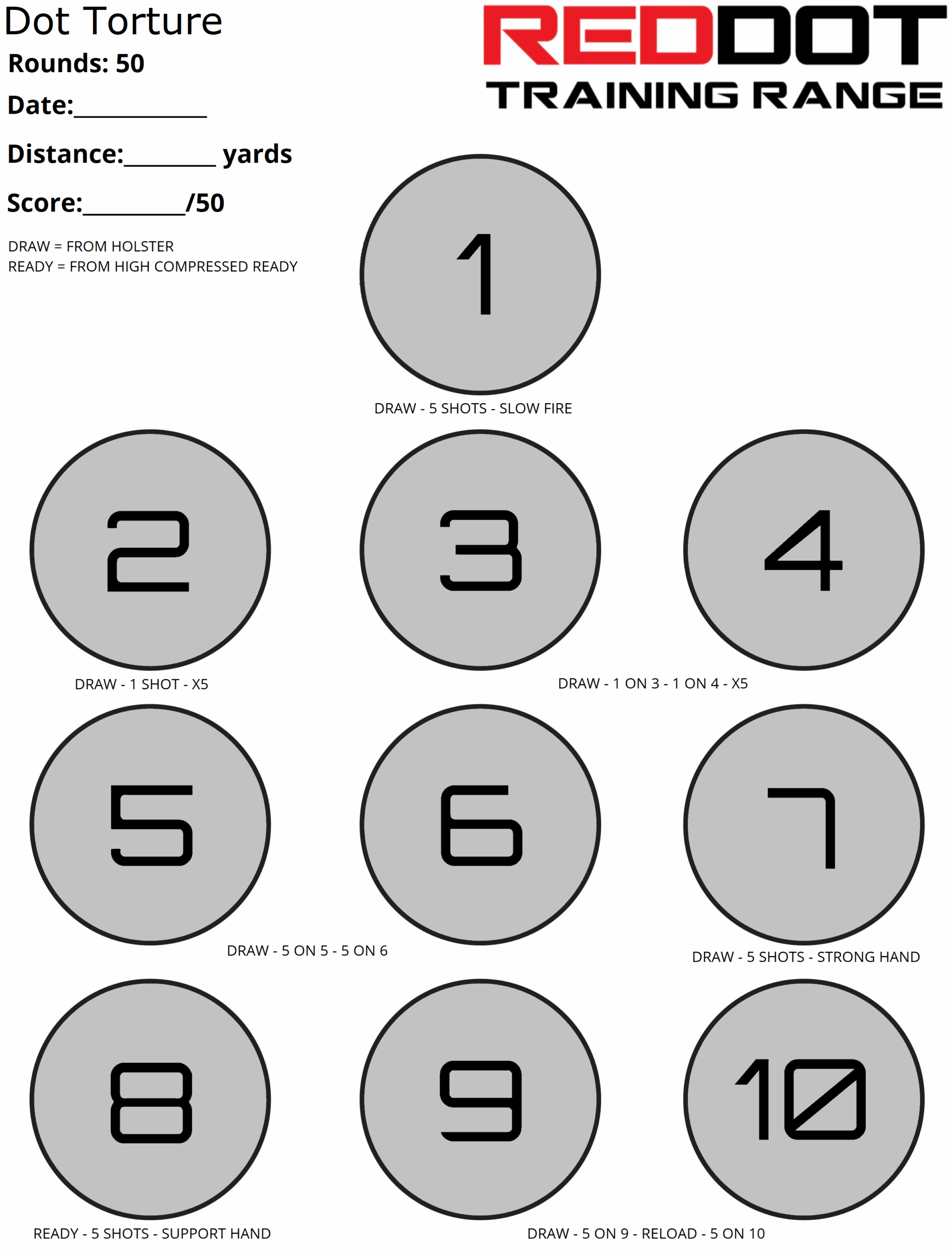 Printable Training Targets Red Dot Training Range