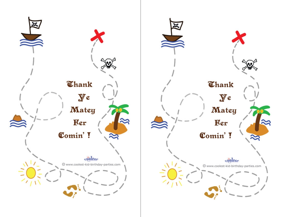 Printable Treasure Map Thank You Cards Coolest Free Printables