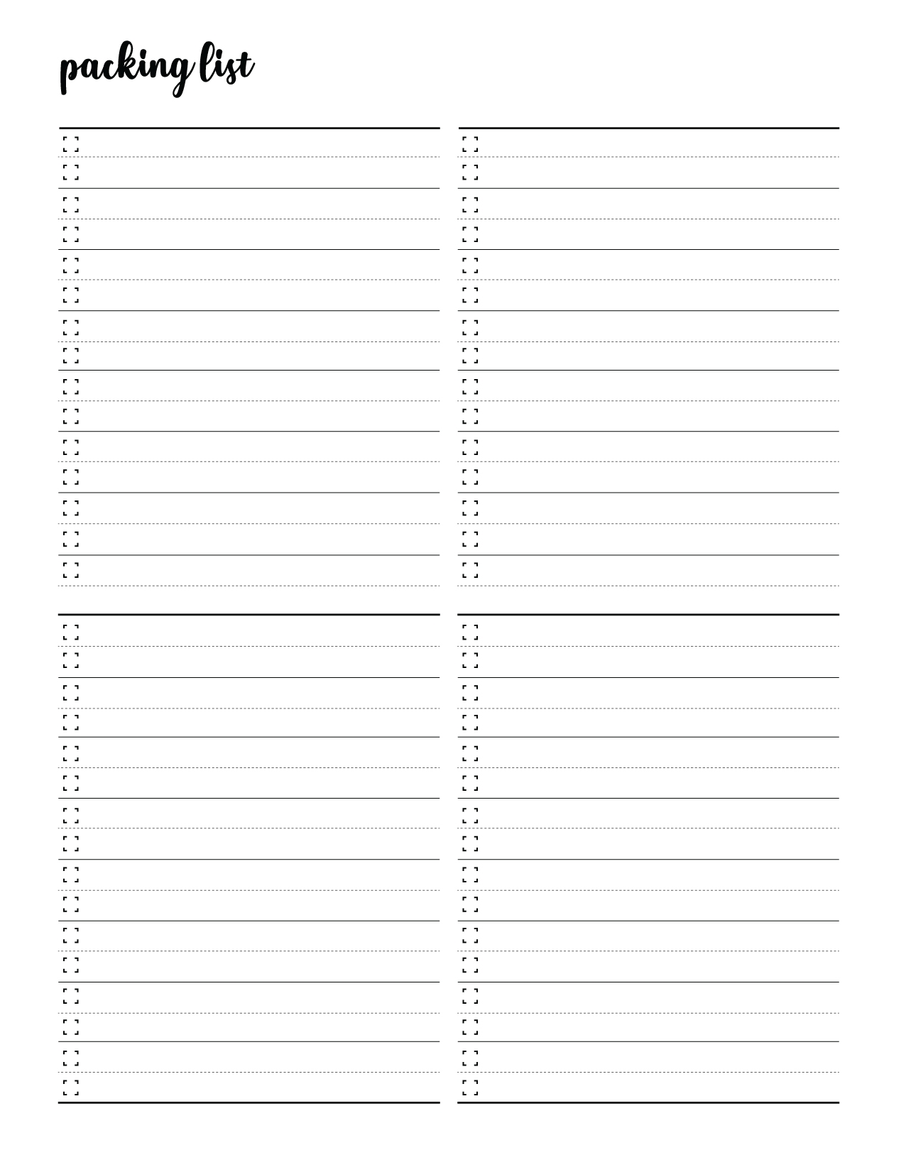 Printable Vacation Packing List World Of Printables