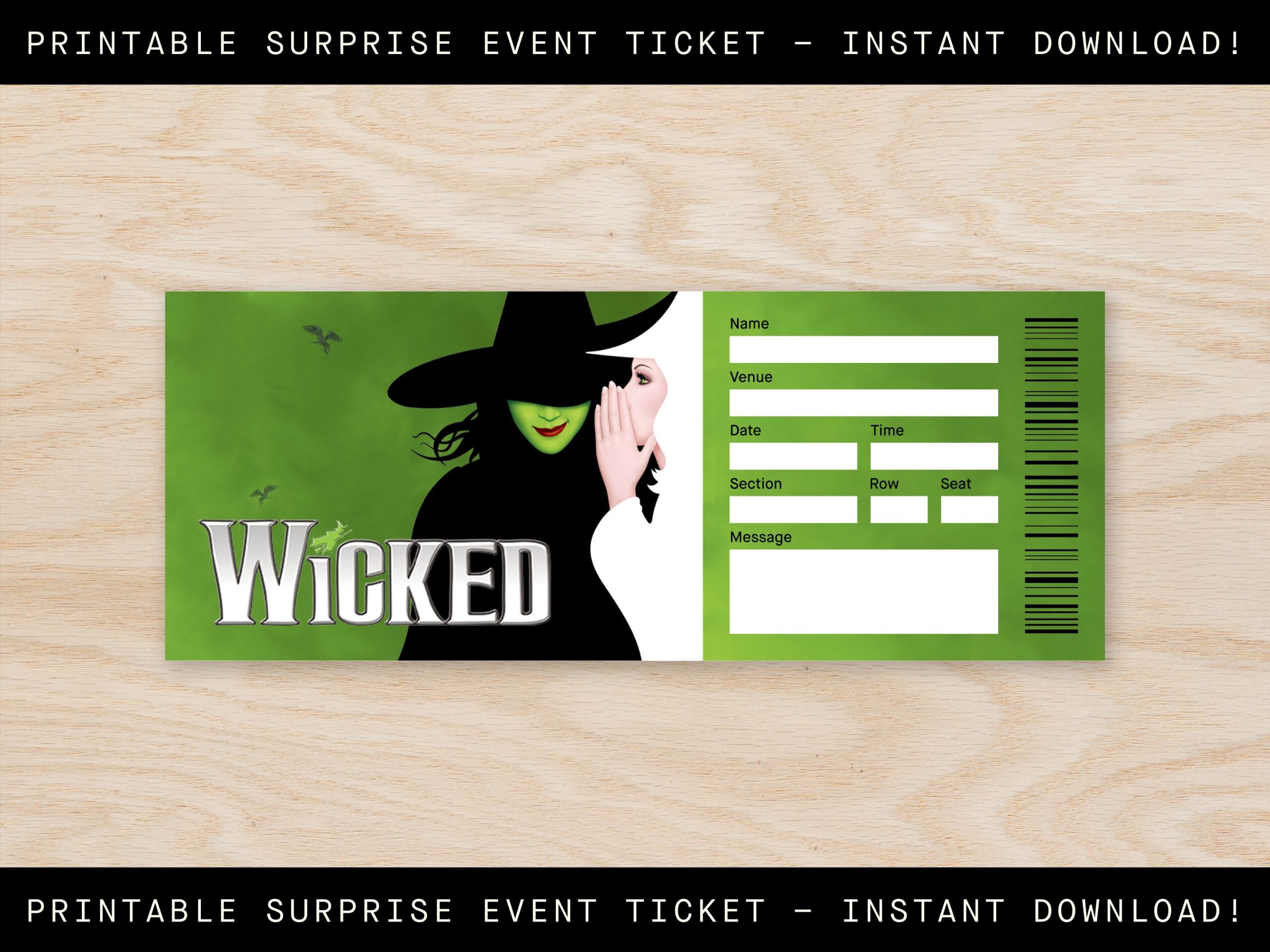 Printable Wicked Tickets Free