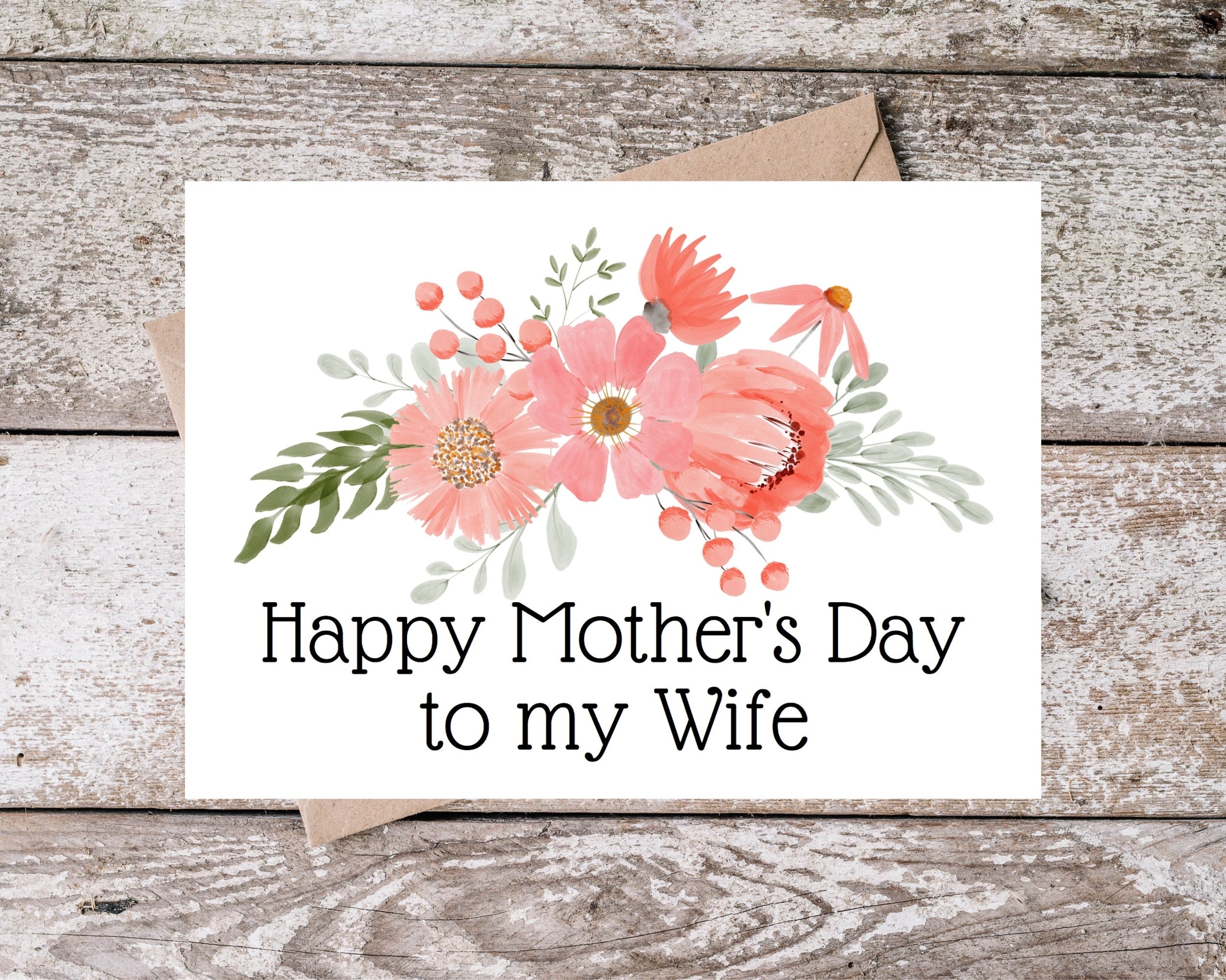 Printable Wife Mothers Day Card Happy Mother s Day To My Wife 