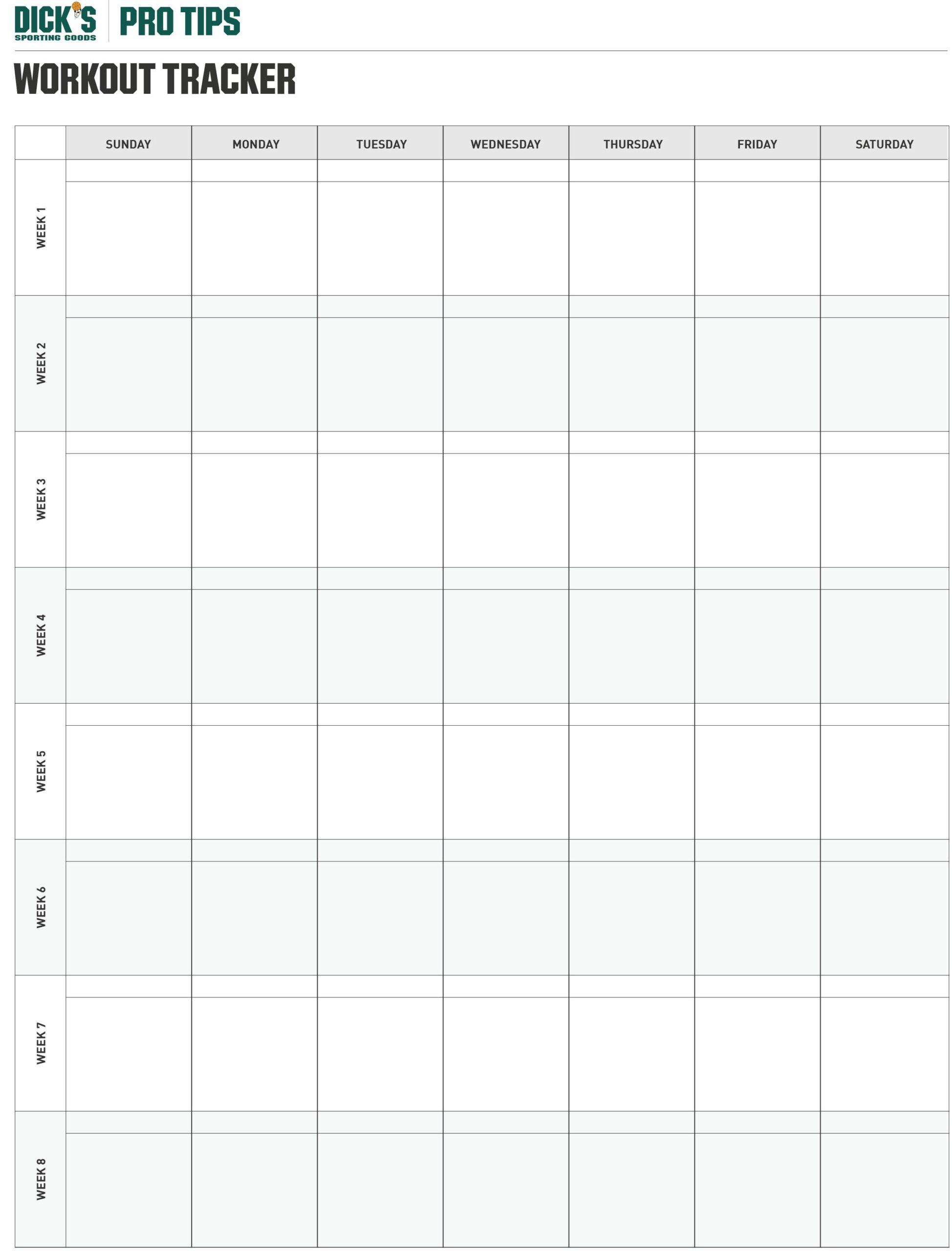 Free Printable Simple Workout Log