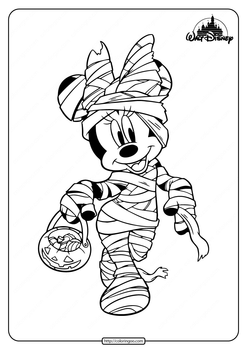 Printables Minnie Mouse Halloween Coloring Pages