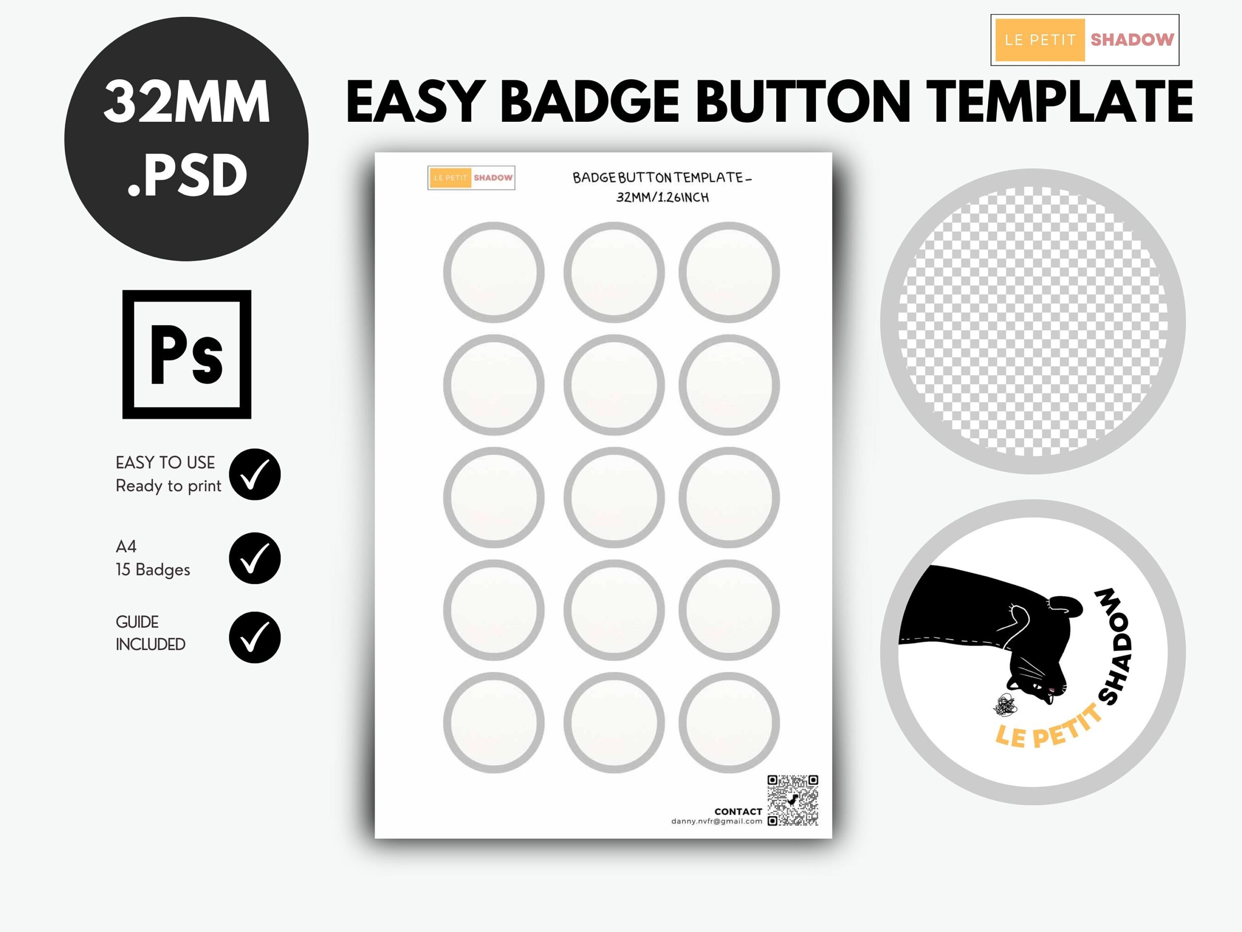PSD Button Template Easy Badge Button Template Pinback Button Template For 32mm 1 26 Inch Buttons Etsy