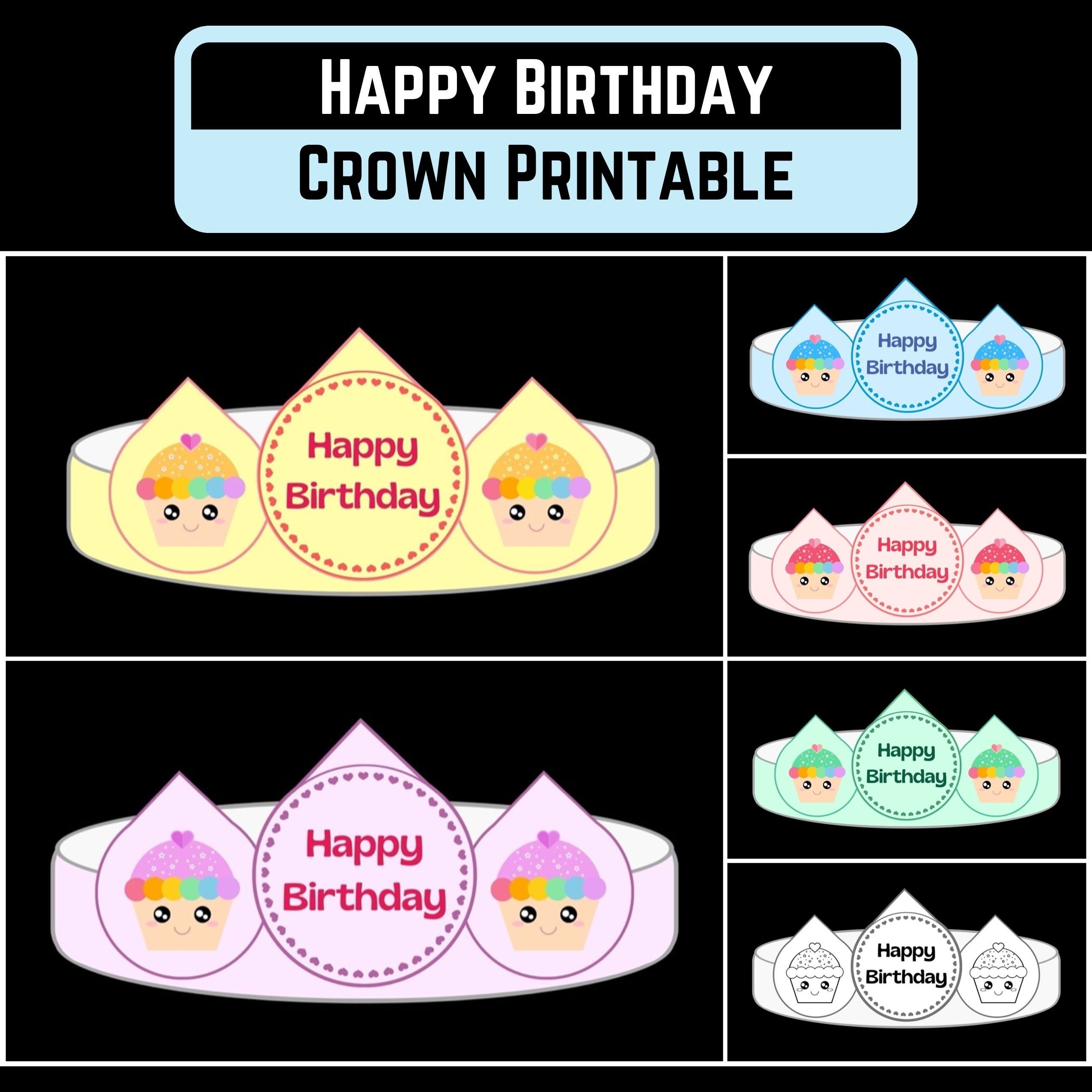 Free Printable Happy Birthday Crown Printable