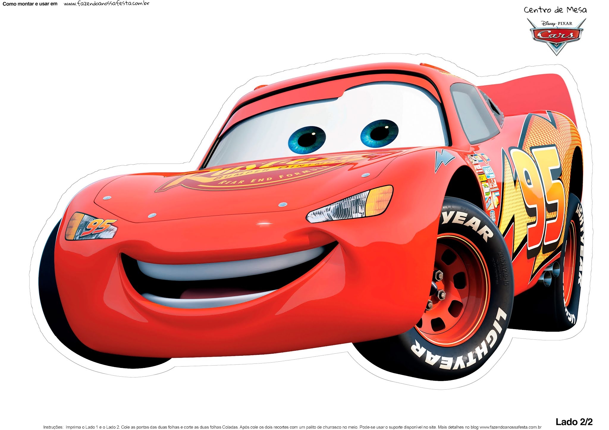 Rayo McQueen Of Cars Free Printable Table Centerpiece Oh My Fiesta In English
