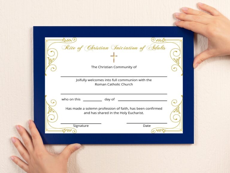 RCIA Rite Of Christian Iniciation Of Adults Certificate RCIA Editable Template Catholic Certificate Digital Download Catholic Template Etsy