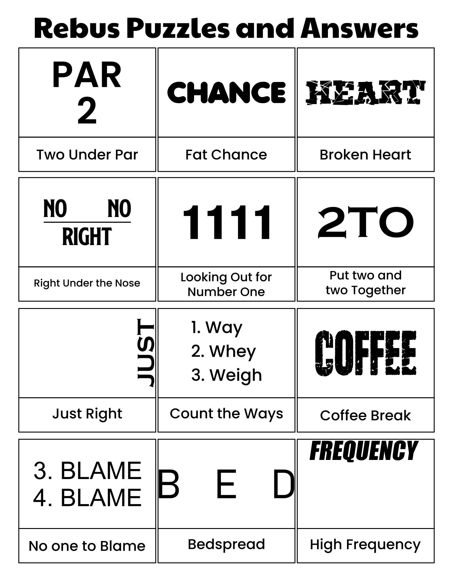 Rebus Puzzle Brain Teasers 10 Free PDF Printables Printablee Worksheets Library