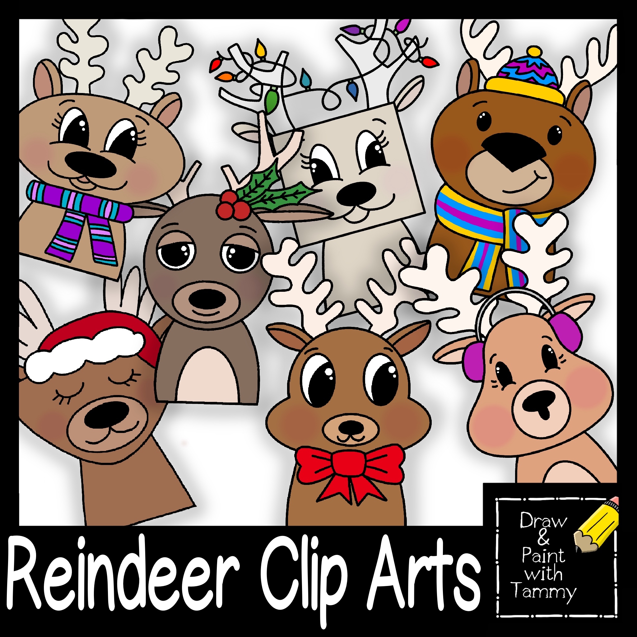 Reindeer Clip Arts For Christmas Winter Themes Printable PDF Included Made By Teachers