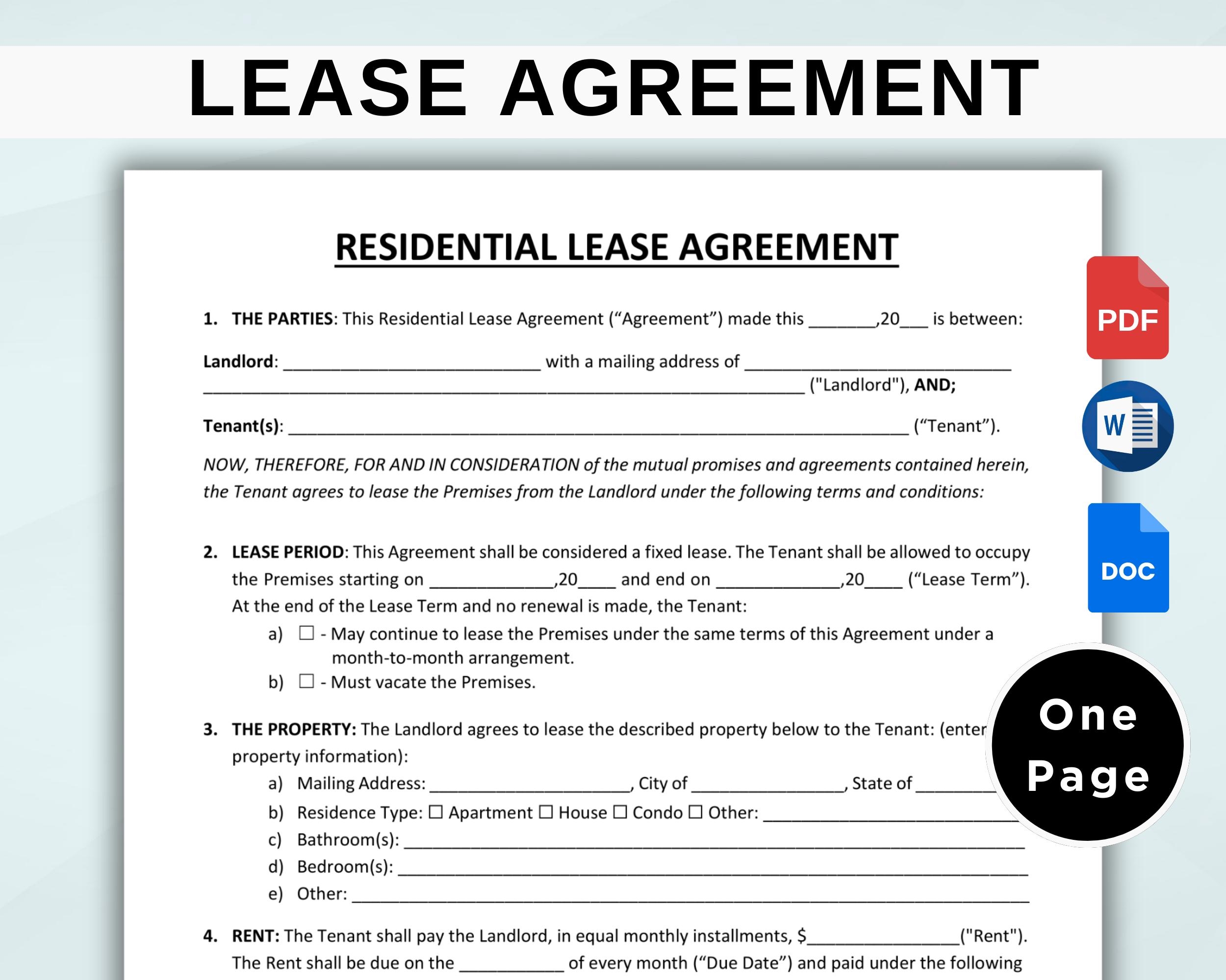 Free Printable Mobile Home Rental Agreement