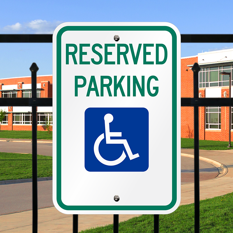 Reserved Parking For ADA Handicapped Sign