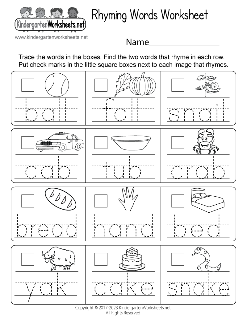 Rhyming Words Worksheet Free Printable Digital U0026 PDF