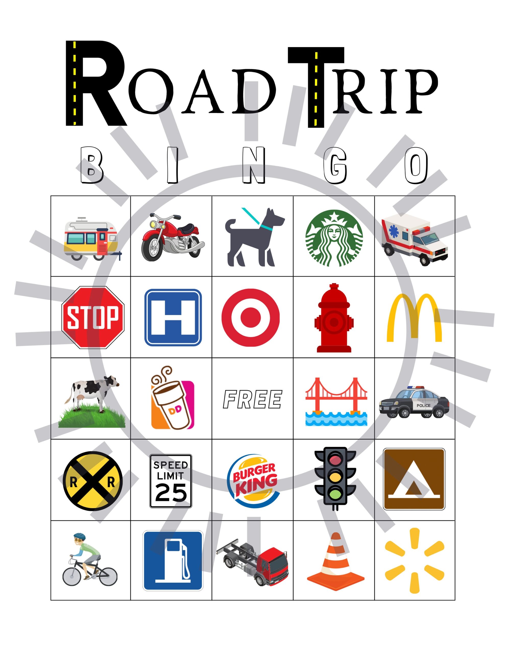 Free Car Bingo Printable