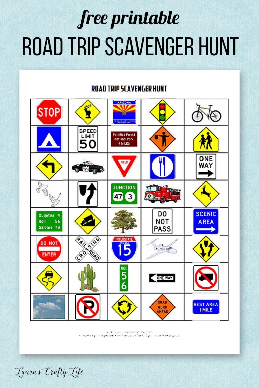 Road Trip Game Printables