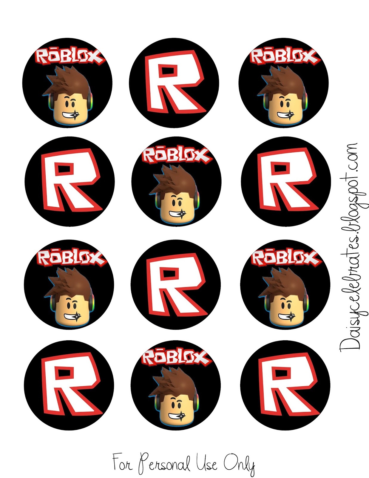 Roblox Free Printable Banners And Cupcake Toppers Oh My Fiesta Worksheets Library