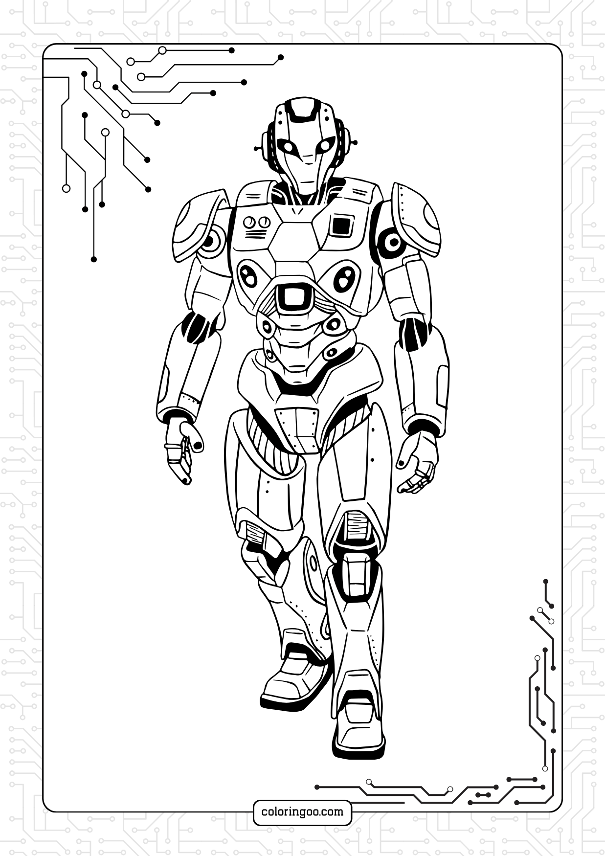 Robot Coloring Sheet