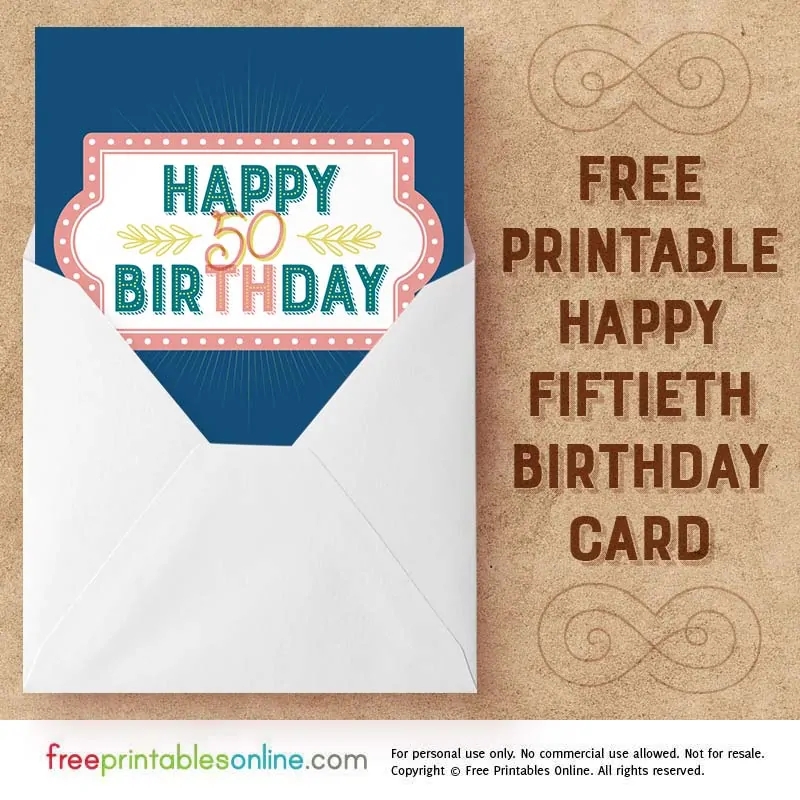 Free 50th Birthday Printables