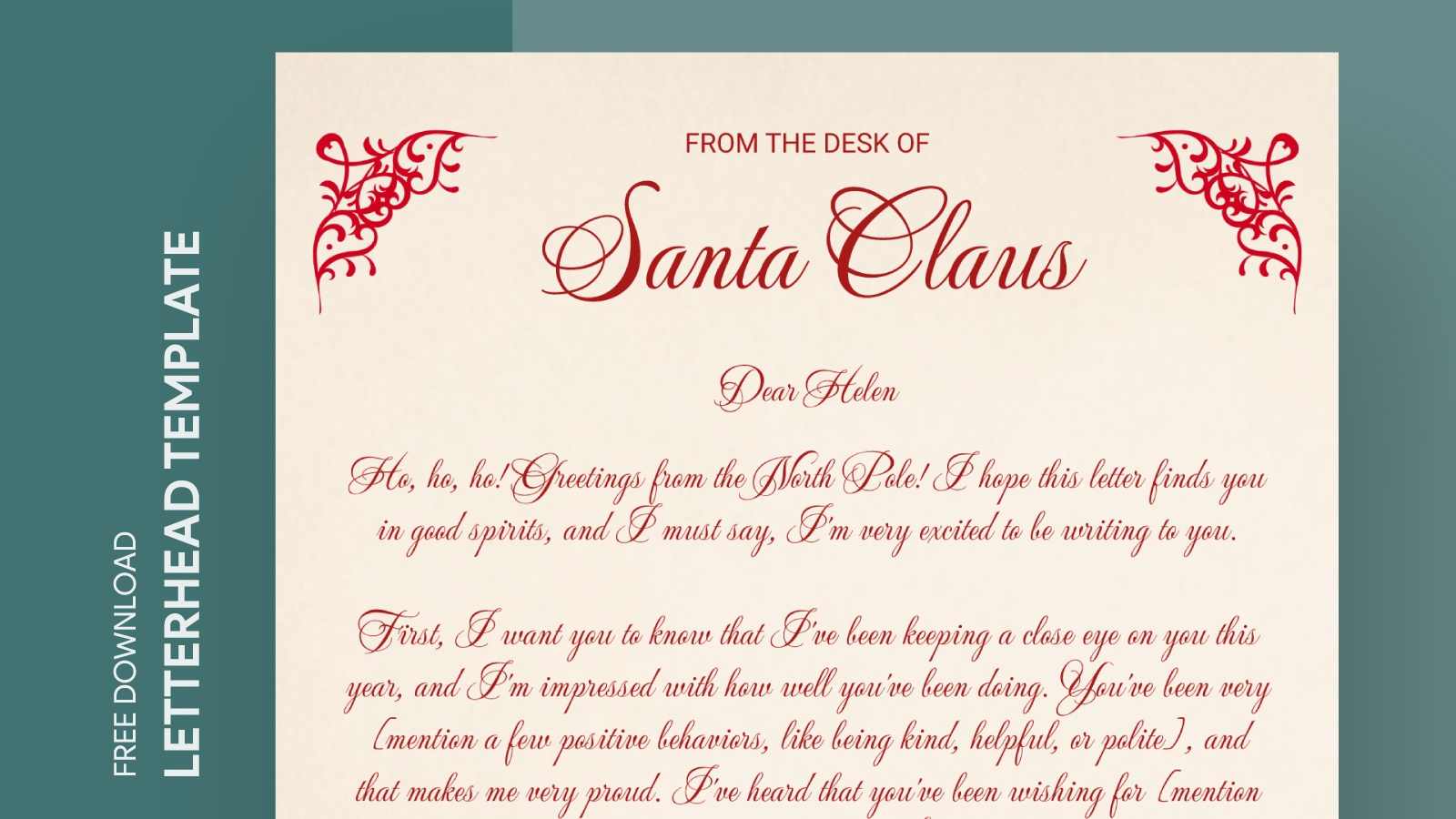 Santa Stationary Printable Free