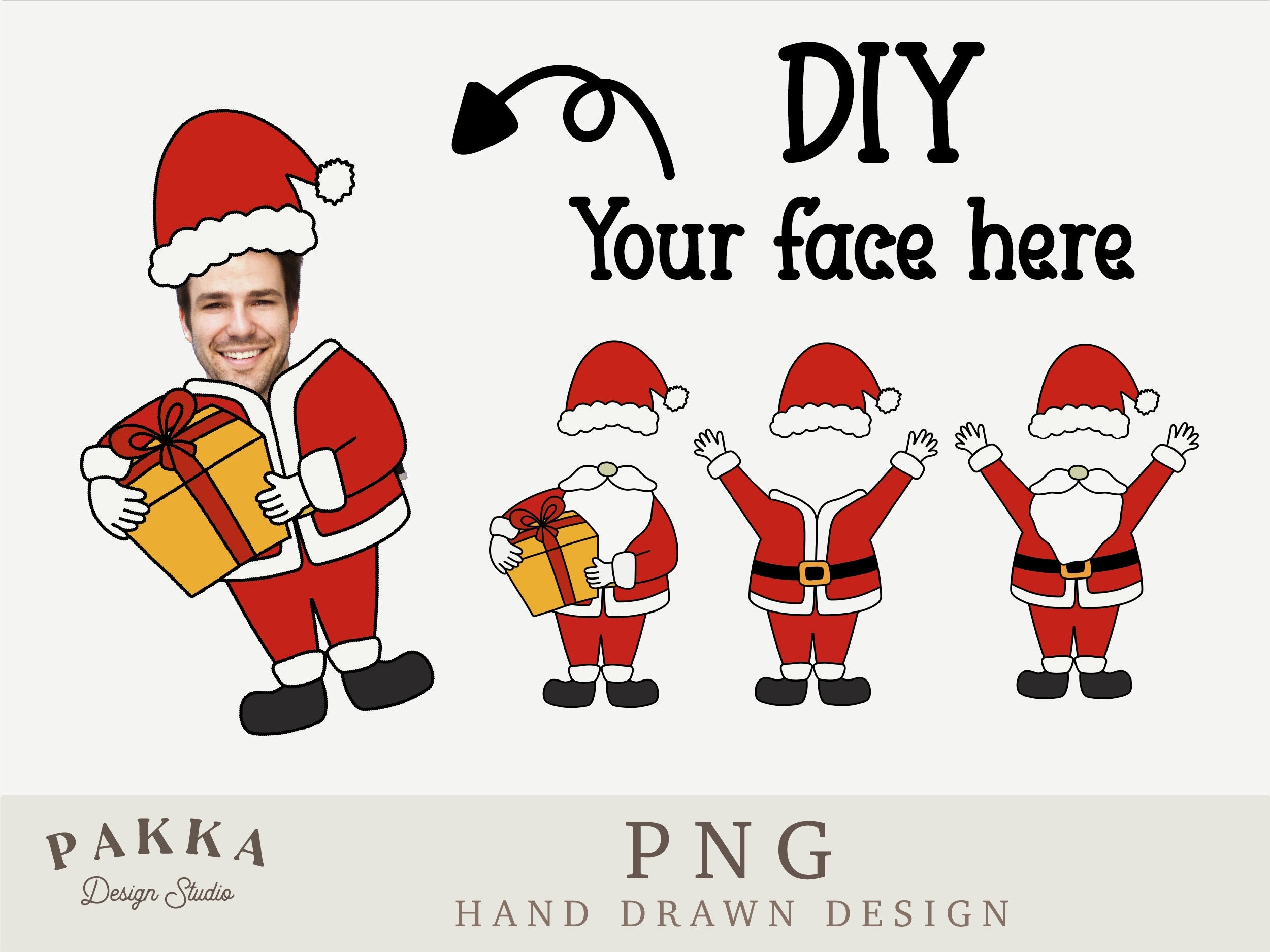 Santa Face Blank Bundle Add Your Own Photo Diy Template photo Card frame Printable Png For Christmas Gift Etsy Australia