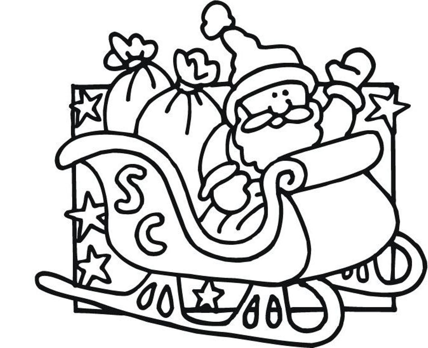 Santa On Sleigh Coloring Page Download Print Or Color Online For Free