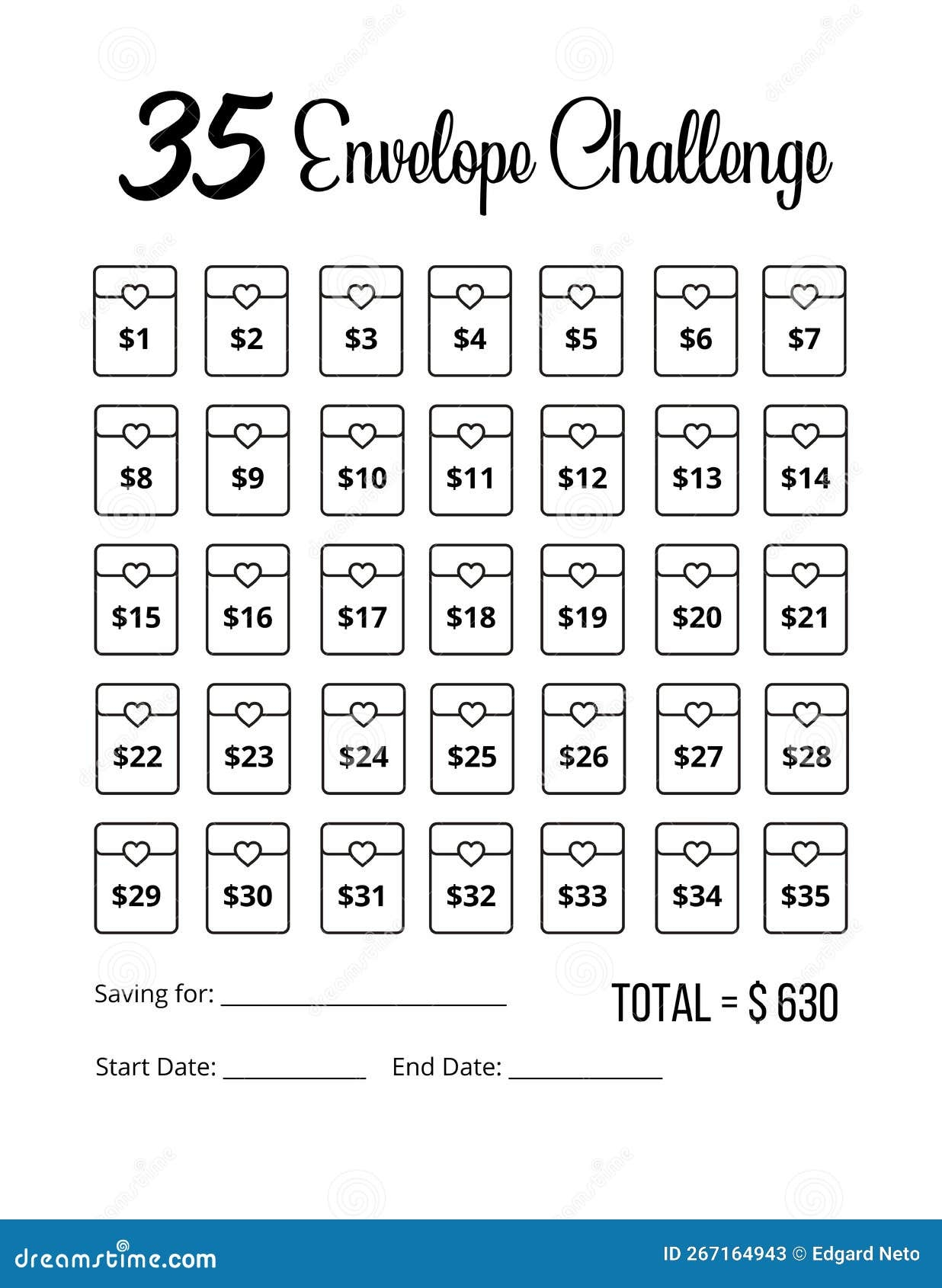 Save Money Challenge Save 35 Envelope Challenge Monthly Budget 