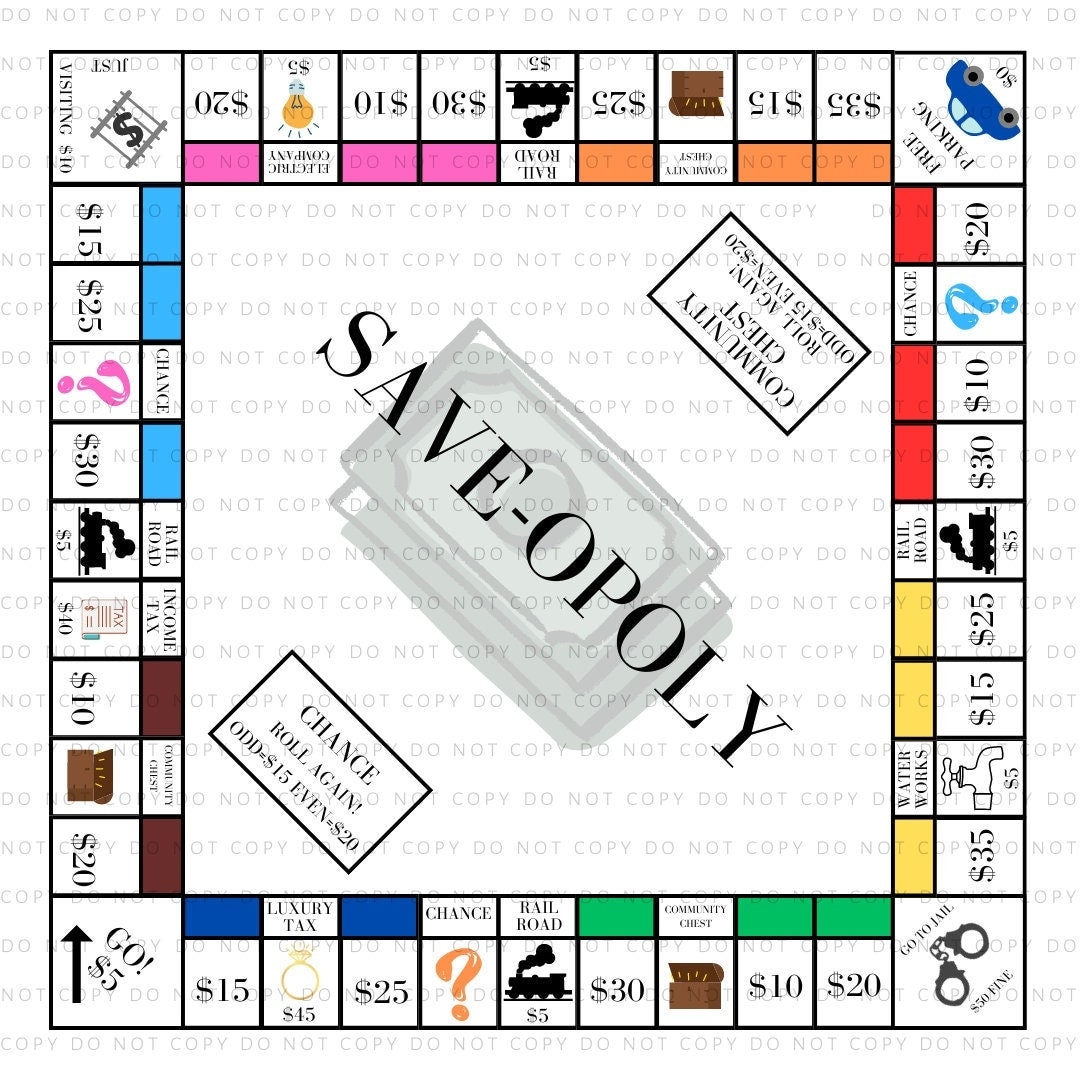Save opoly Fun Money Saving Game Etsy Finland