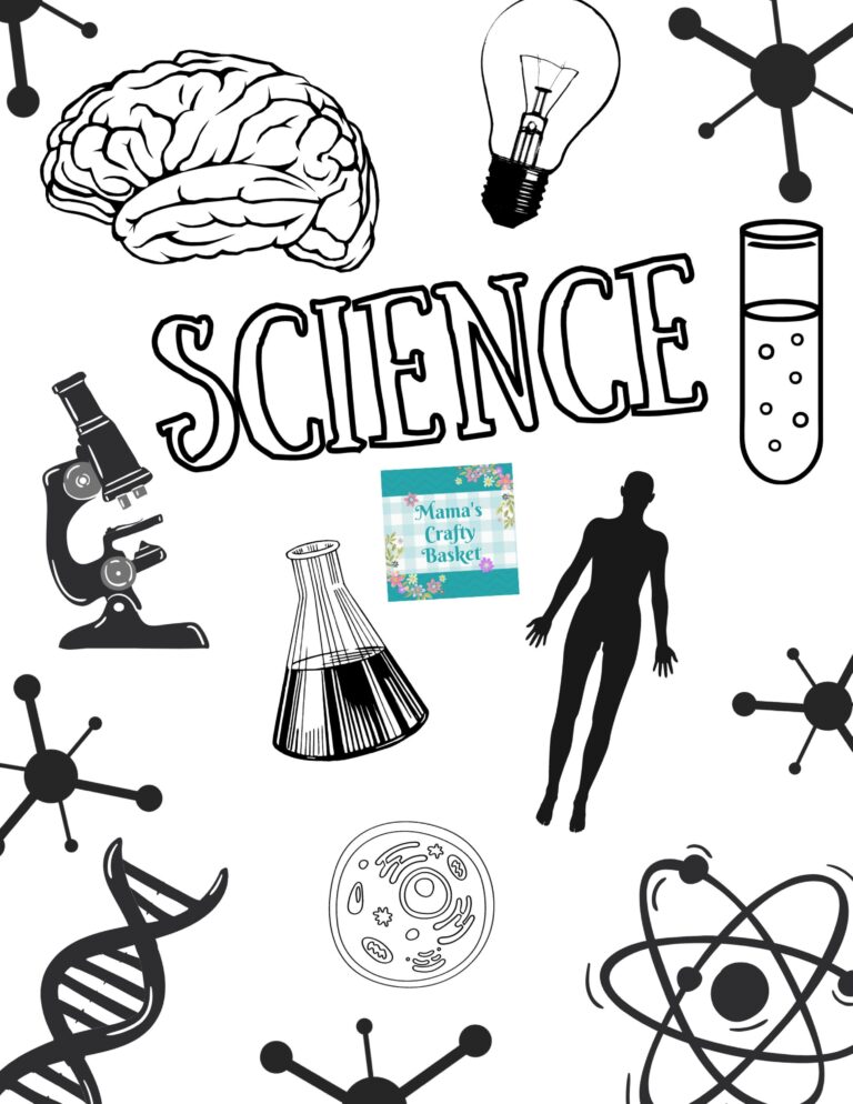 Science Binder Cover Printable Letter Size School Binder Cover 