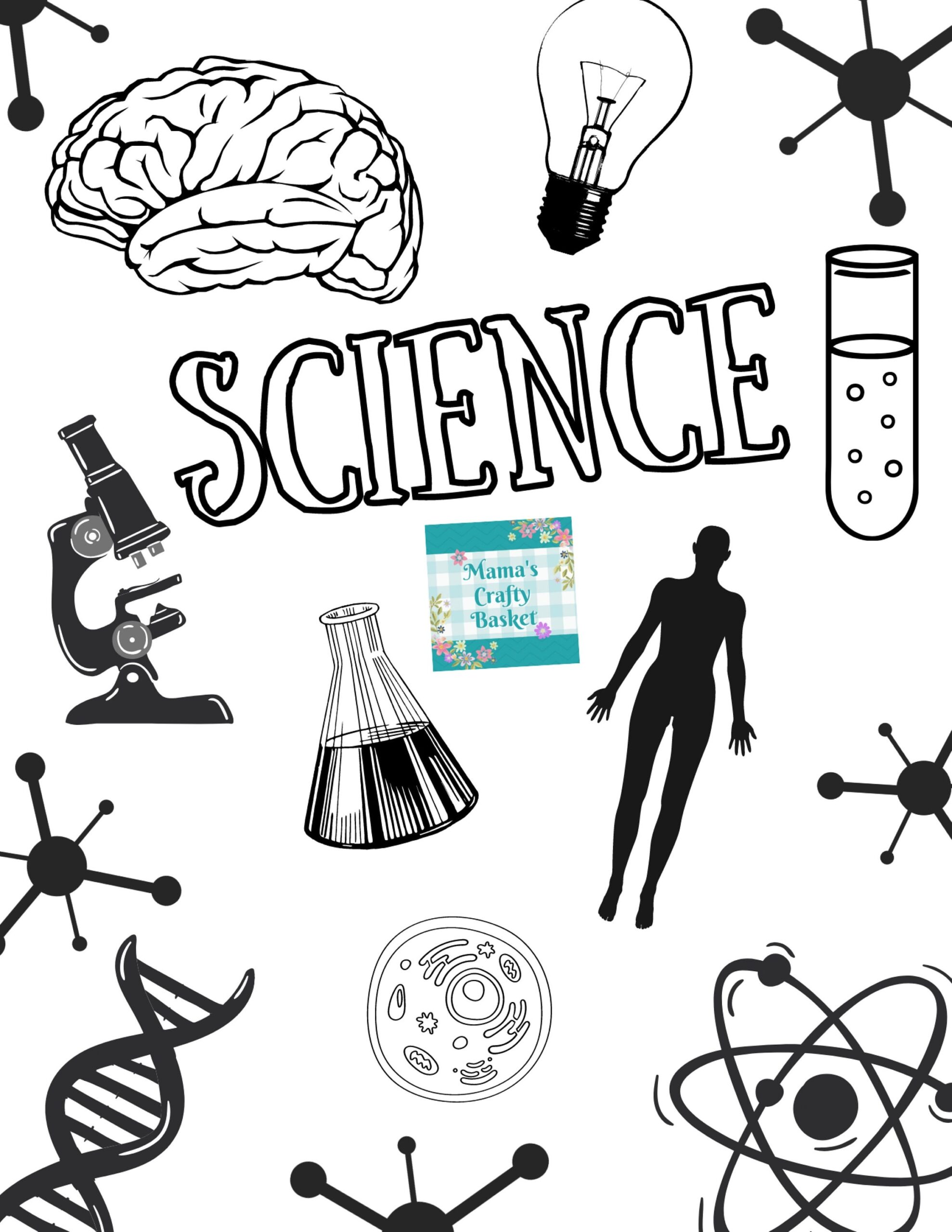 Science Binder Cover Printable Letter Size School Binder Cover 